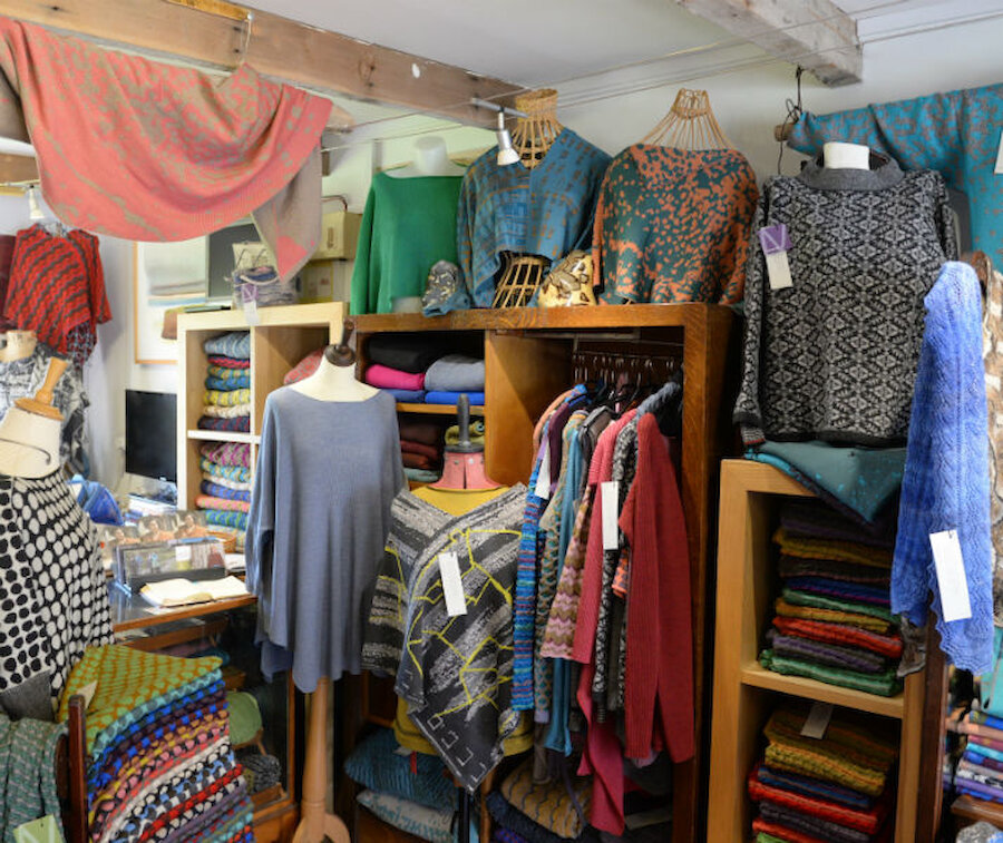 Some of the innovative knitwear in Niela Nell's shop (Courtesy Alastair Hamilton)