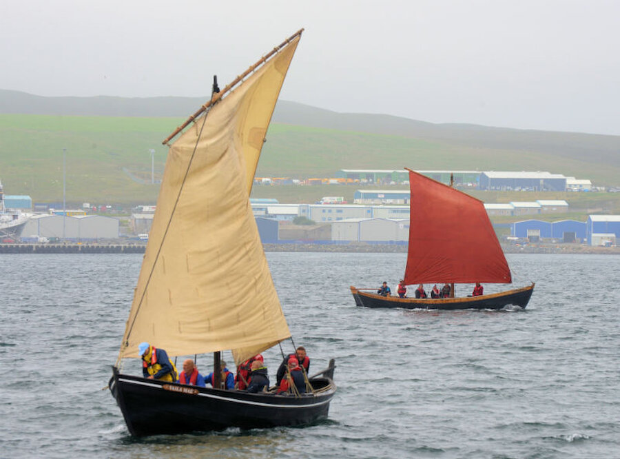 Two traditional Shetland boats were put through their paces at the 2019 Shetland Boat Week (Courtesy Alastair Hamilton)