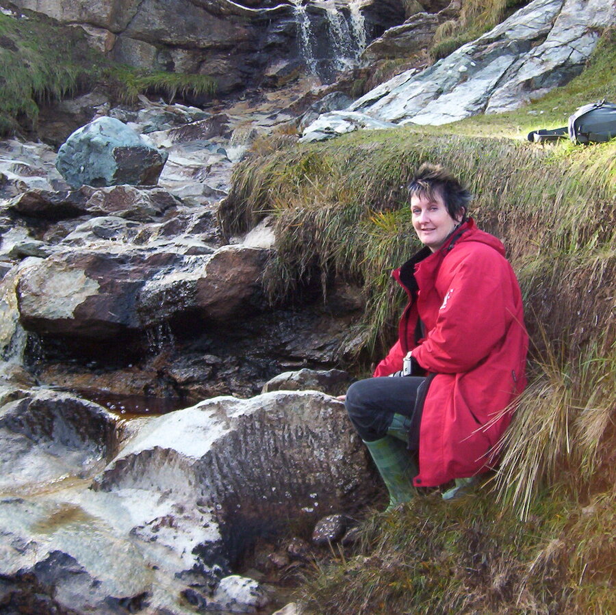 Shetland's Regional Archaeologist Val Turner at one of her favourite sites – Catpund, Cunningsburgh. | Val Turner