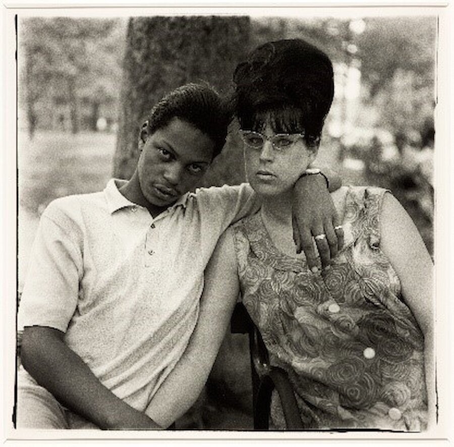 Diane Arbus: A young man and his pregnant wife in Washington Square Park, N.Y.C. 1965 | ARTIST ROOMS Tate and National Galleries of Scotland © The Estate of Diane Arbus