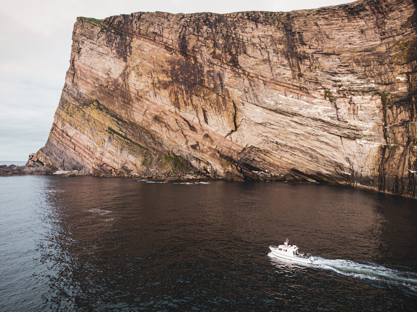 The spectacular cliffs of Foula, as seen from the sea. | Stephen Mercer