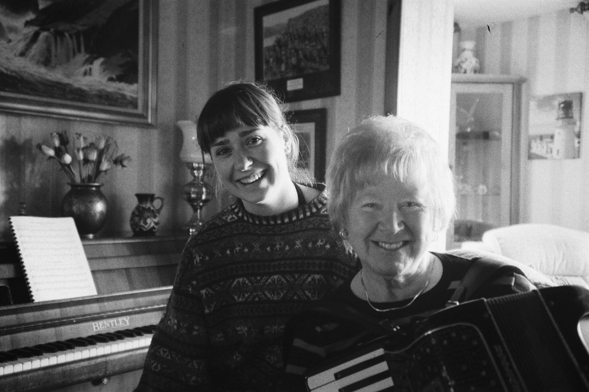 Amy with one of her Shetland musical mentors, Violet Tulloch.
