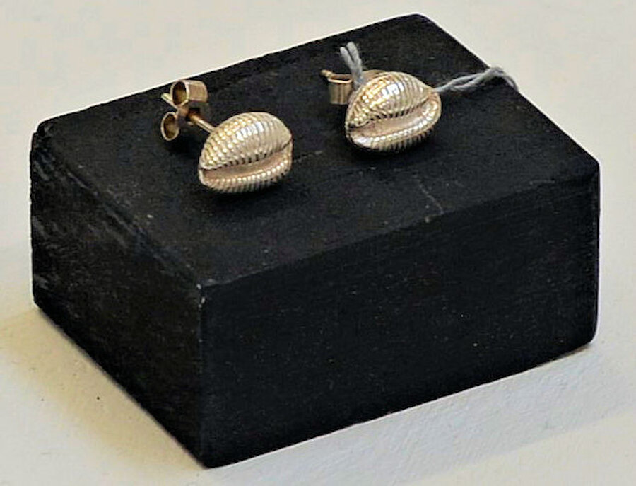 "Grotti buckies" (cowrie shells) inspire these earrings (Courtesy Alastair Hamilton)