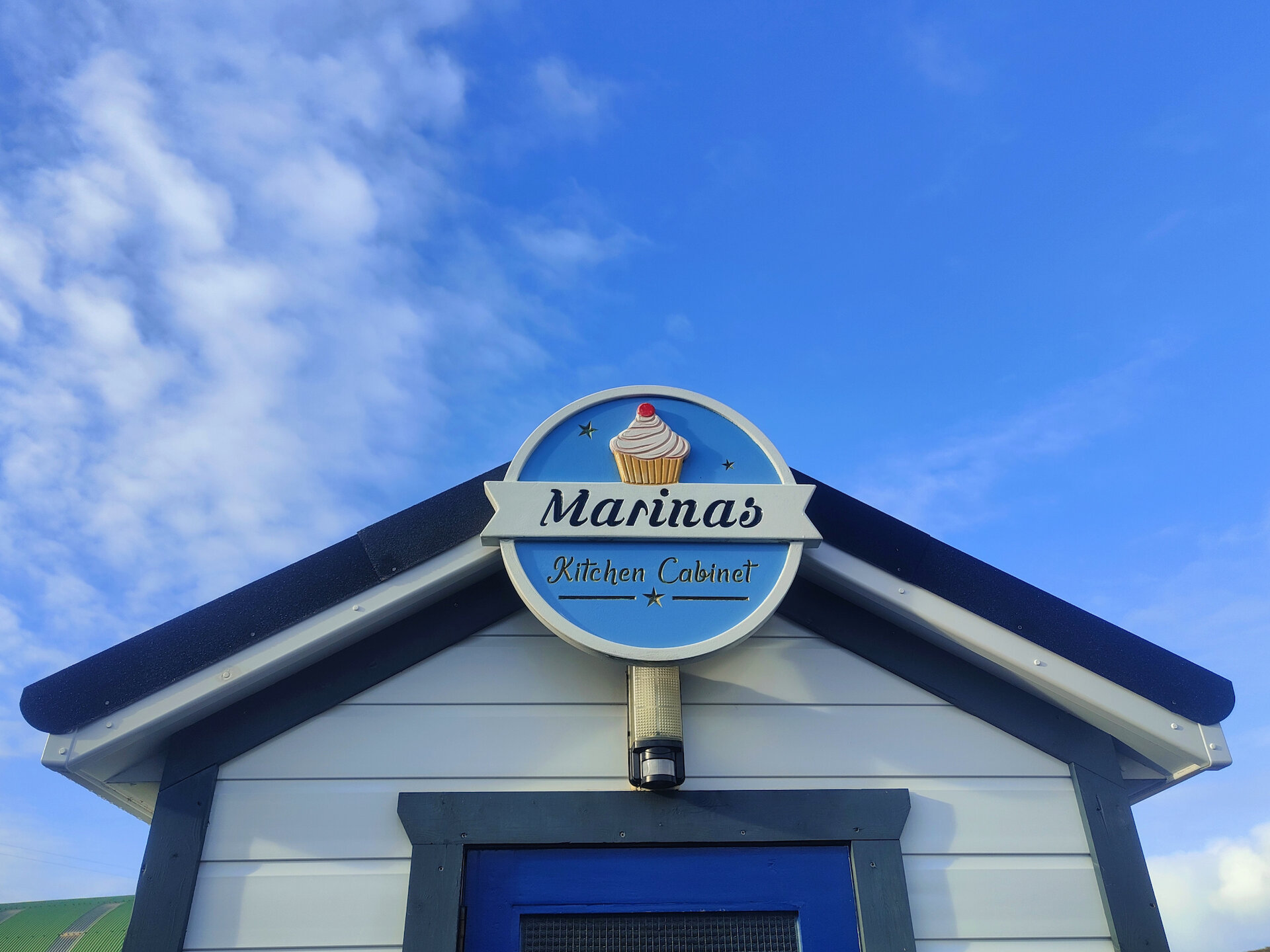 Just one of Shetland's many brilliant cake fridges, Marina's is in Burra.
