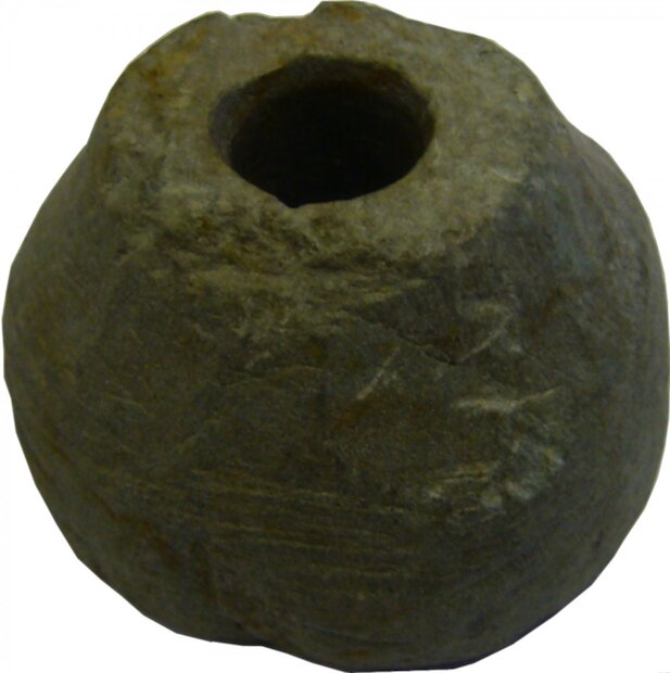 Soapstone spindle whorl from Belmont in Unst