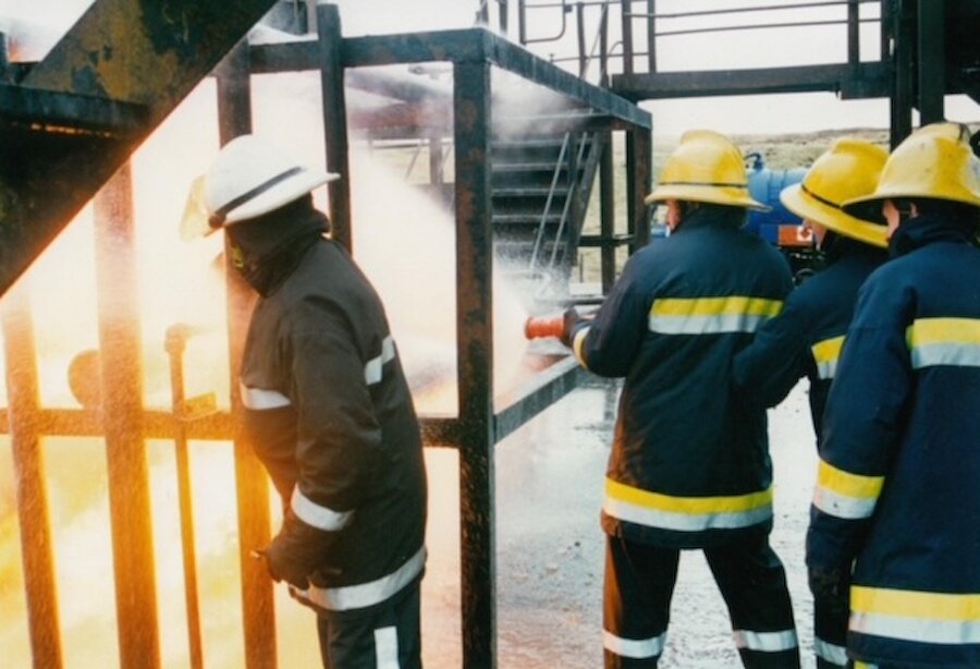 A firefighting exercise at Sullom Voe | Submitted by Gordon Stove