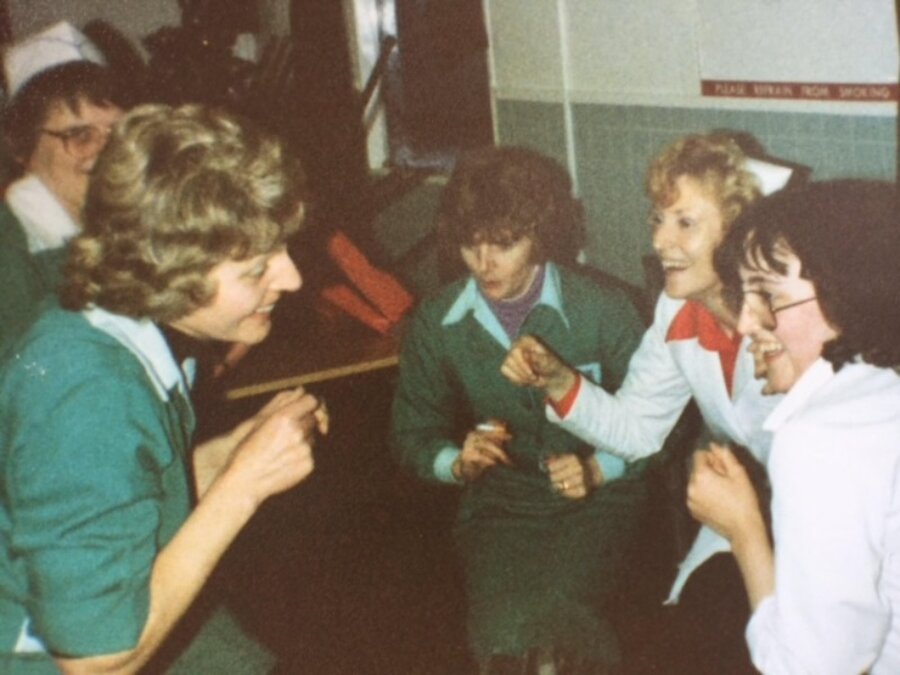 Women working in one of the site's canteens share a joke. | Submitted by Norman Nisbet