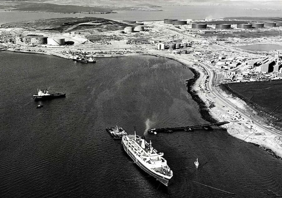 The 'Rangatira', in the foreground, was one of two liners used to accommodate workers. | Submitted by David Manson