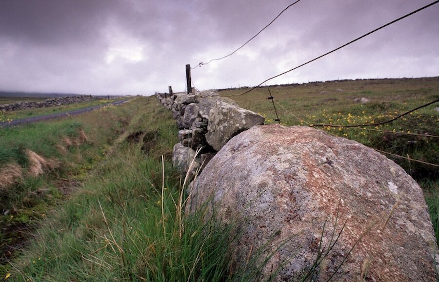 Dalsetter erratic, rock that elsewhere is only found in Norway.