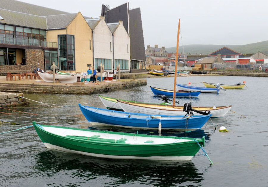 Shetland Boat Week saw many traditional boats ashore and afloat at Hay's Dock, Lerwick (Courtesy Alastair Hamilton)