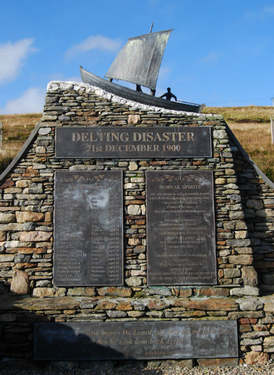 The memorial to the 1900 Delting disaster (Courtesy Alastair Hamilton)