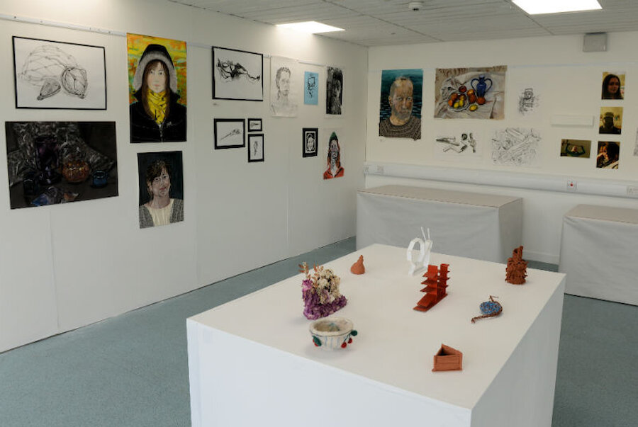 The show included students' work in fine art and textiles