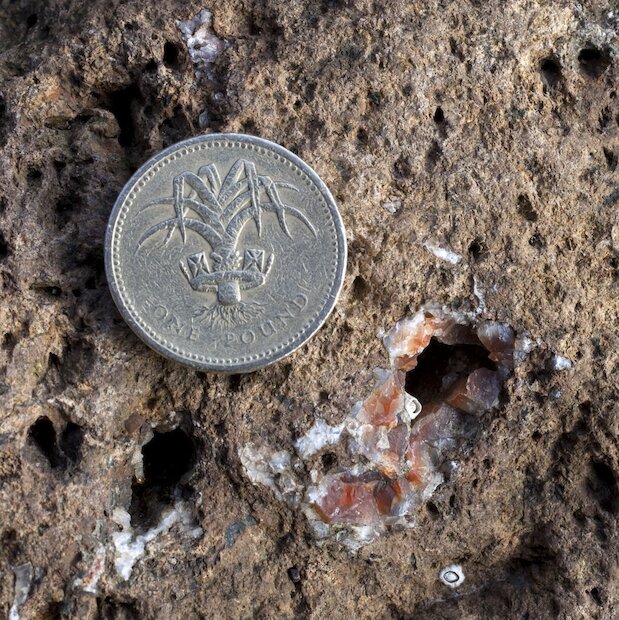 Agate in andesite.