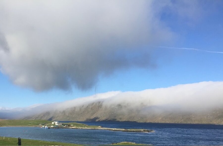 Fog clears as it drifts down the slopes of the Clift Hills | Alastair Hamilton