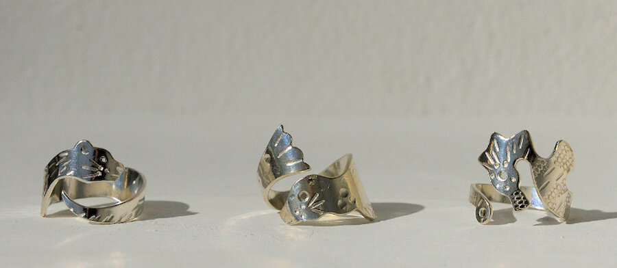 Rings beautifully worked by Jayne Kelly (Courtesy Alastair Hamilton)