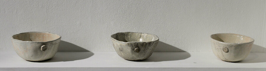 Subtle shades in three of Sharon McGeady's bowls (Courtesy Alastair Hamilton)