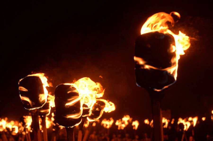 Flaming torches (Courtesy Alastair Hamilton)