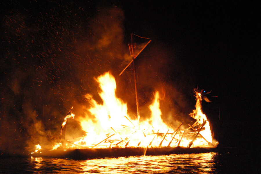 Scalloway Fire Festival: the galley burns (Courtesy Alastair Hamilton)