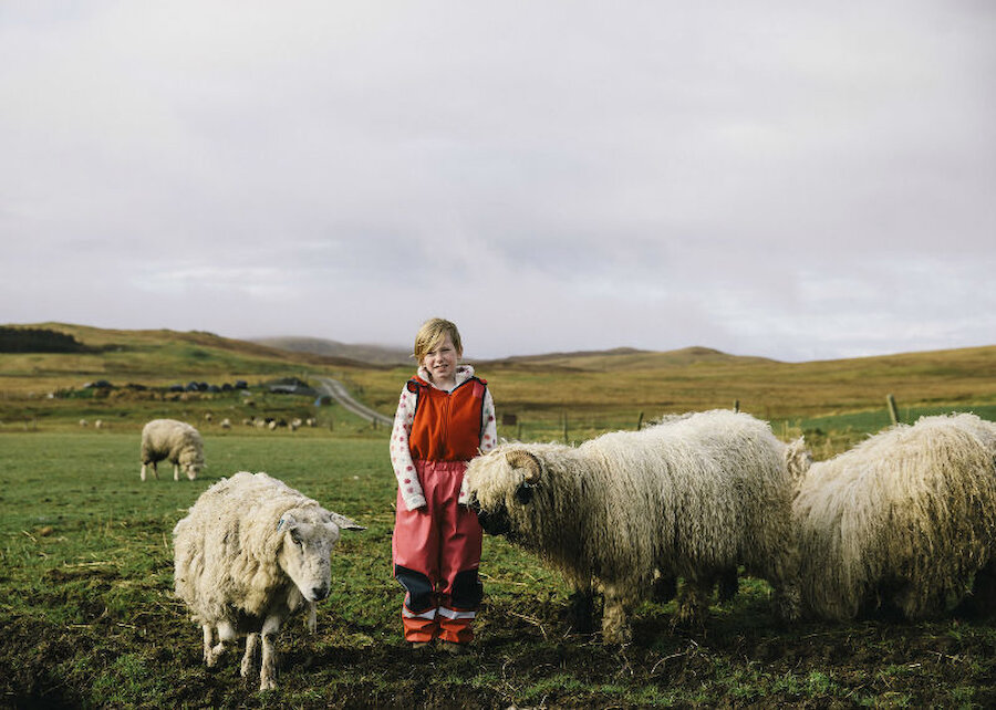 Annie with her sheep (Courtesy Heather Shuker)