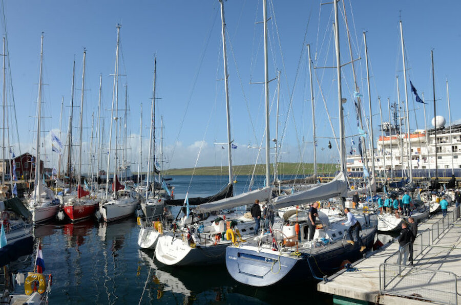 Lerwick's harbour is busy with yachts every summer, but especially during the Bergen-Shetland Races (Courtesy Alastair Hamilton)