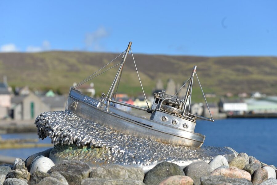 The Shetland Bus Memorial is constructed of stones from the home districts of the 44 young men who lost their lives, and from the areas in Shetland connected to the operation. | Alastair Hamilton