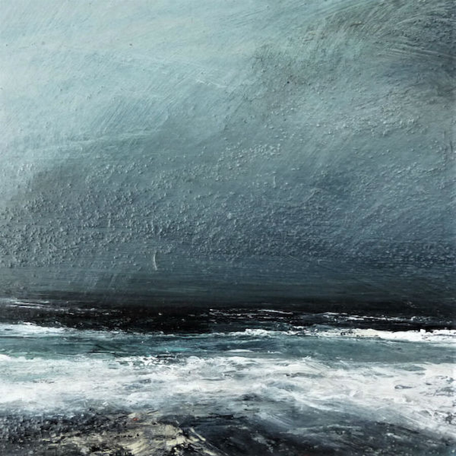 'Rough Seas, Sumburgh'. Mixed media on board. (Courtesy Ruth Brownlee)