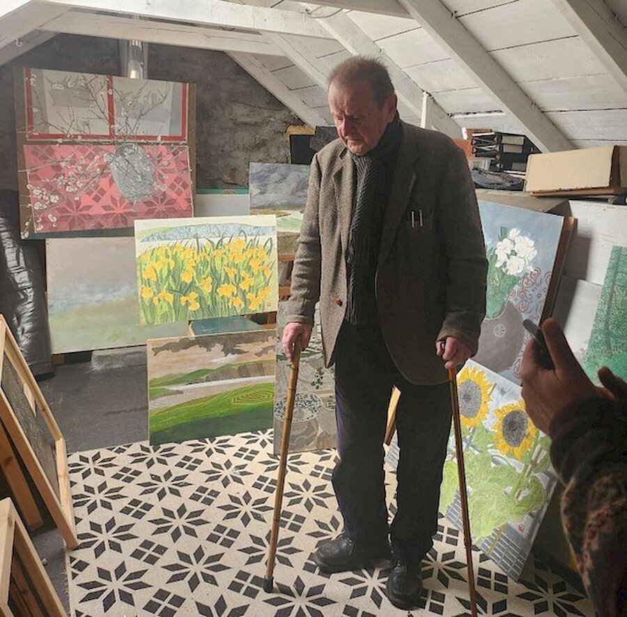 Ron Sandford in his studio in Cullivoe, Yell