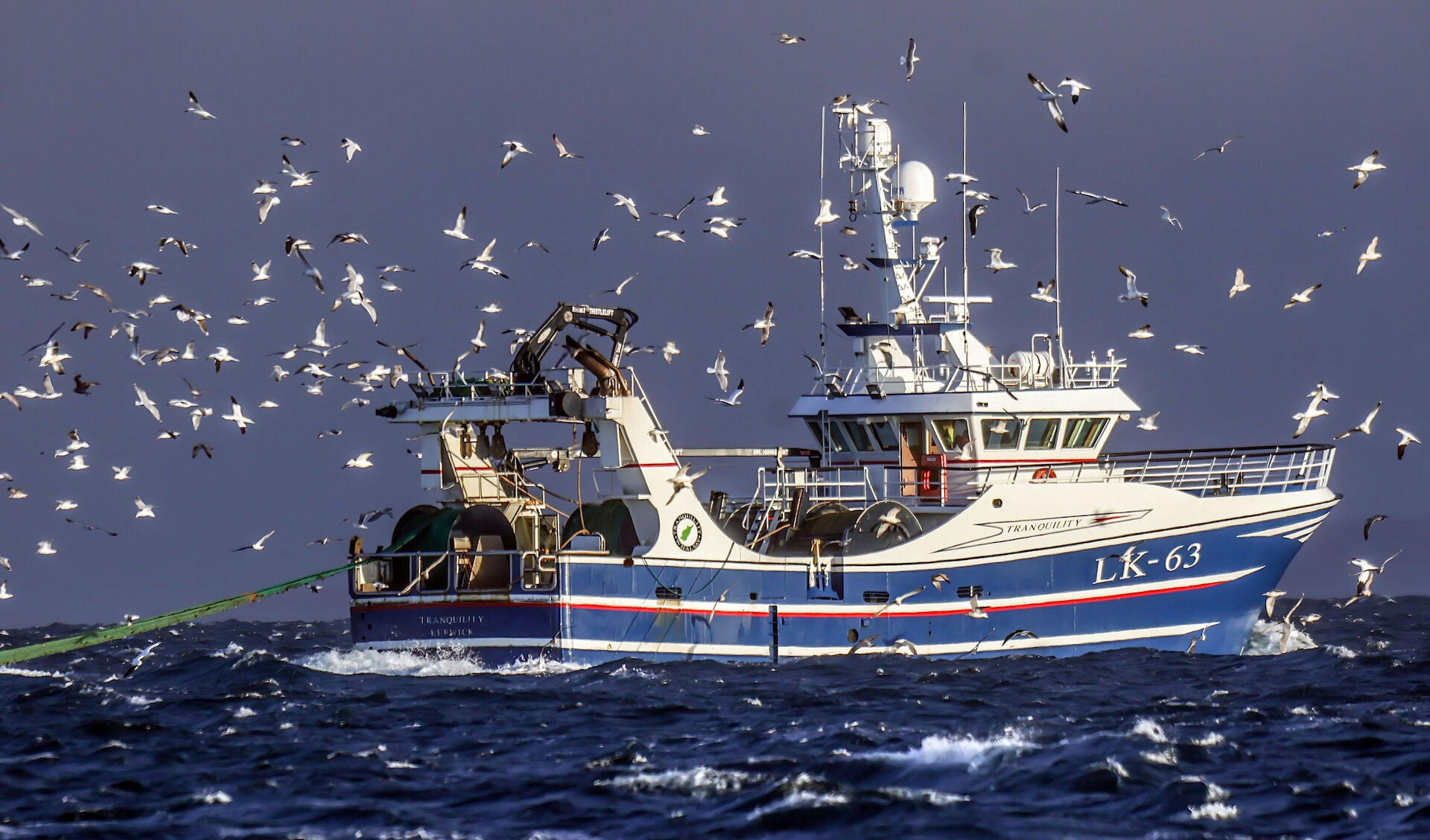 The Tranquility out on the fishing grounds near Shetland.