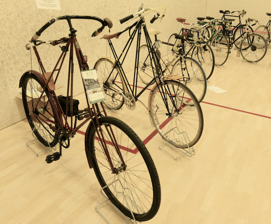 The Pedersen bike on the left features a hammock saddle (Courtesy Alastair Hamilton)