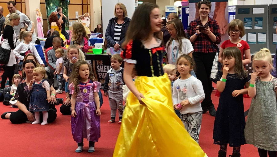 Young children entralled by a Disney Princess at the Baby and Children Show 2017 (Image courtsey of Jenny Teale)