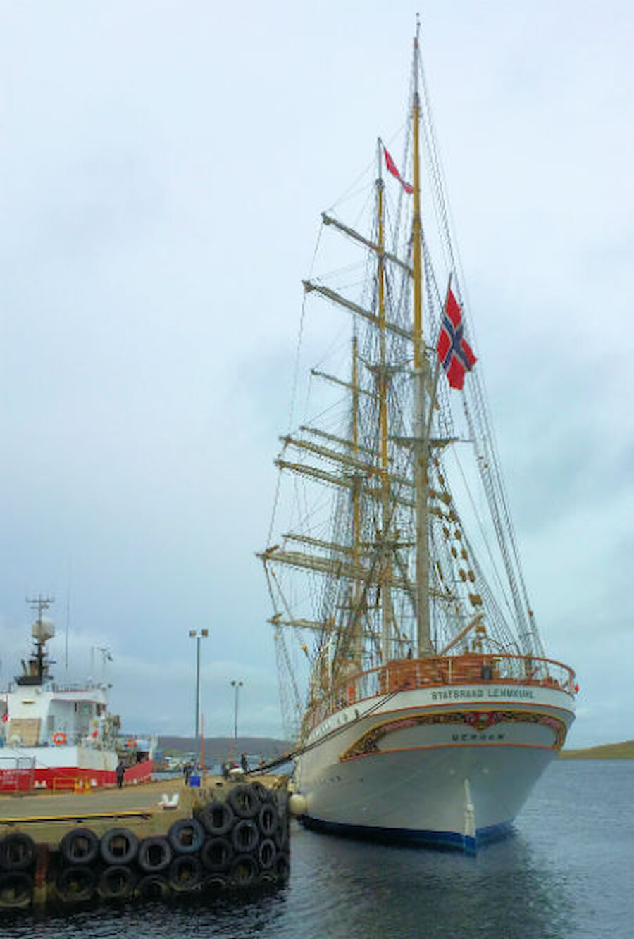 The beautiful tall ship, Statsraad Lehmkuhl, is a regular visitor to Lerwick (Courtesy Alastair Hamilton)