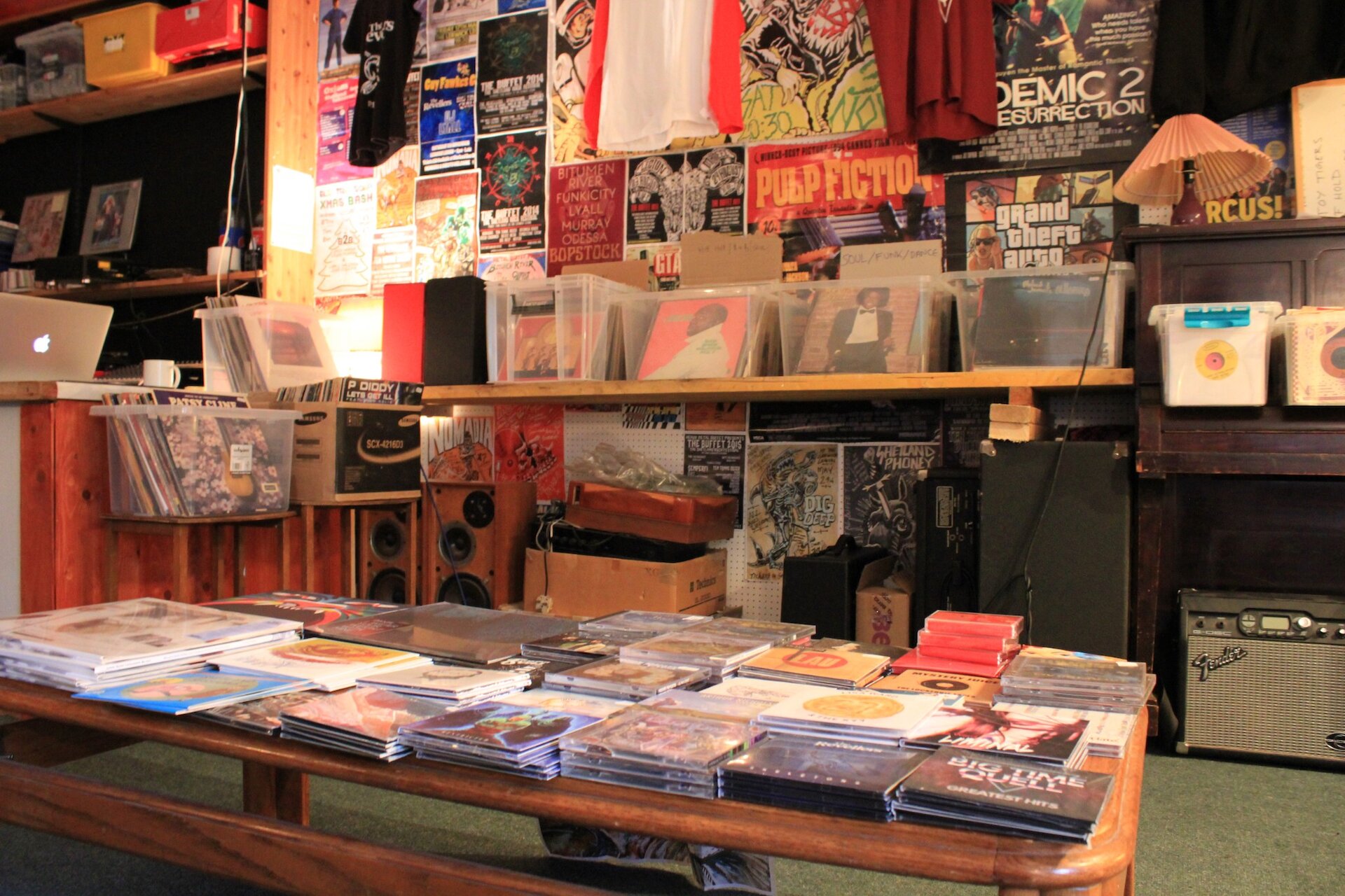 Some of the CDs, Vinyl and other music merchendise available at The Bop Shop - Image courtesy Alex Garrick Wright
