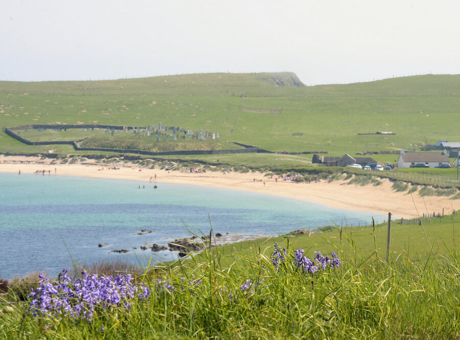 Summer has arrived: this is Levenwick beach, in Shetland's South Mainland (Courtesy Alastair Hamilton)