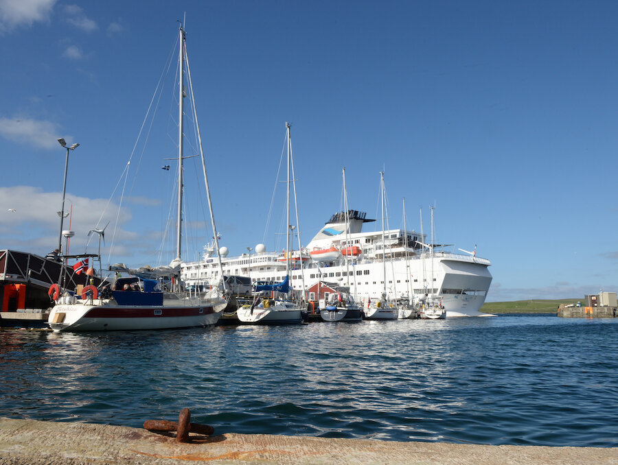 Yachts and liners are frequent visitors to Lerwick's harbour (Courtesy Alastair Hamilton)