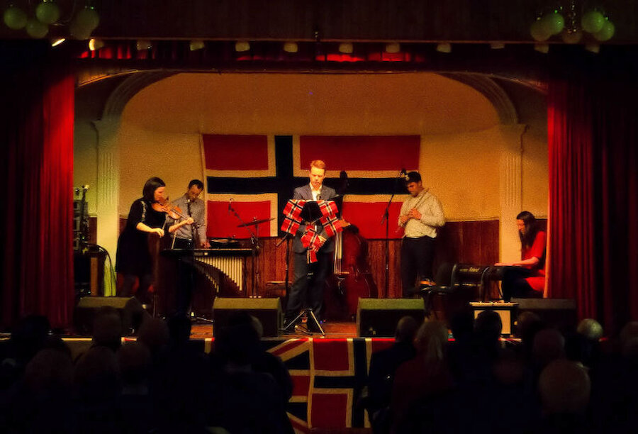 A concert was given for the visitors in the Scalloway Hall (Courtesy Davy Cooper)