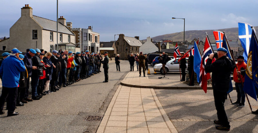 Visitors gather for the wreath-laying ceremony (Courtesy Davy Cooper)