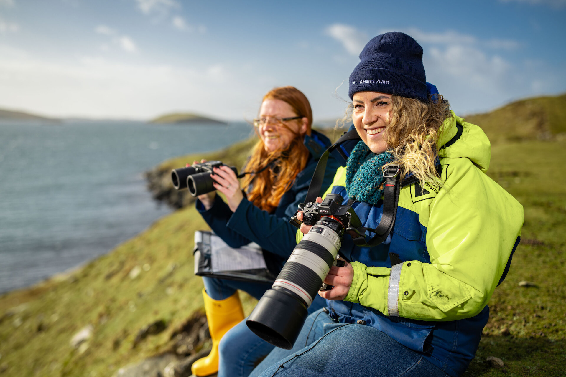 Emily Hague's role involves monitoring waters around Shetland for sightings of whales, porpoises, dolphins and other marine mammals.