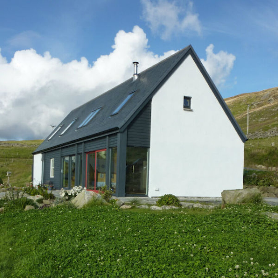 Grunnabreck takes its external dimensions from the Viking longhouses at Jarlshof (Courtesy Malcolmson Architects)