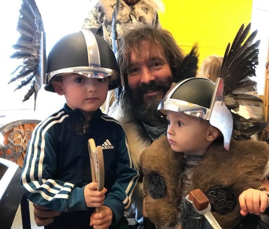 Bairns enjoy a visit from the Jarl Squad (Courtesy Cally Mair)
