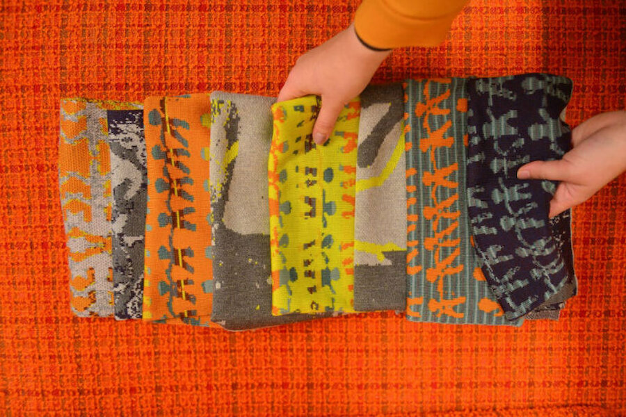 The team tried out many different patterns for use on the scarves (Courtesy V&A Dundee)