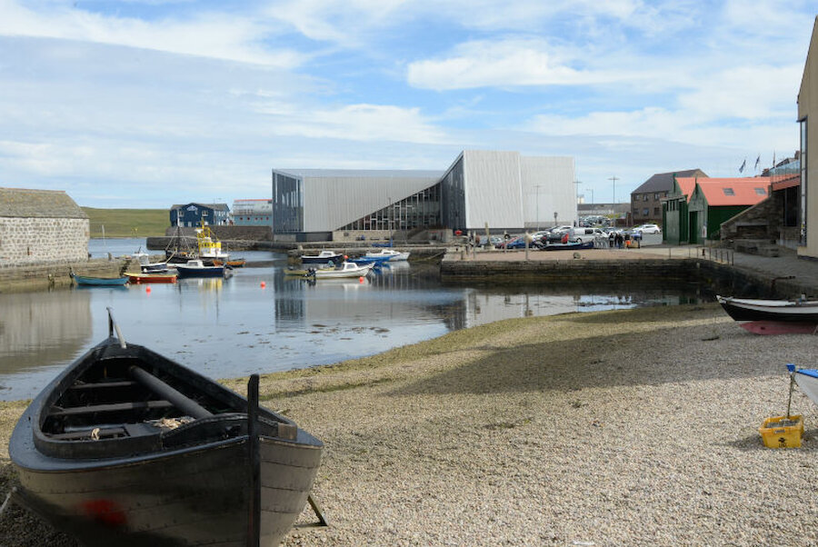 The award-winning Lerwick Waterfront project transformed a semi-derelict area, incorporating the new Shetland Museum and Archives, the arts centre, Mareel, and a new business park (Courtesy Alastair Hamilton)