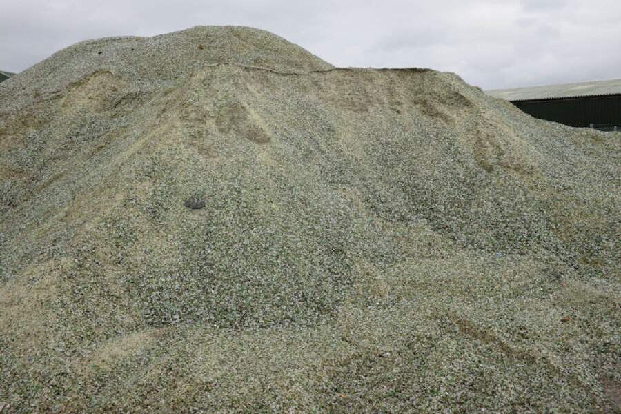 Glass is turned into aggregate or, when crushed finely, used for shot-blasting (Courtesy Alastair Hamilton)