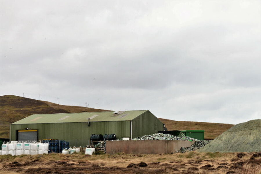 The Enviroglass plant at Cunningsburgh (Courtesy Alastair Hamilton)