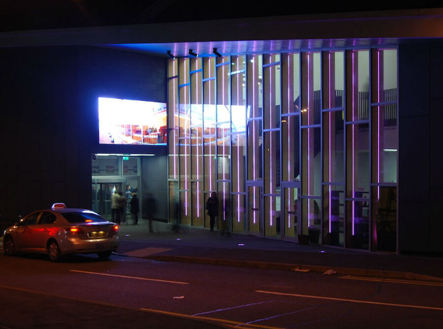 A night at the movies: Mareel's entrance (Courtesy Alastair Hamilton)