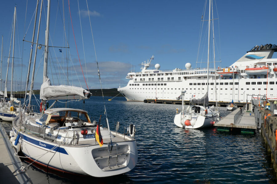Yachts and liners are regular visitors to Lerwick Harbout (Courtesy Alastair Hamilton)