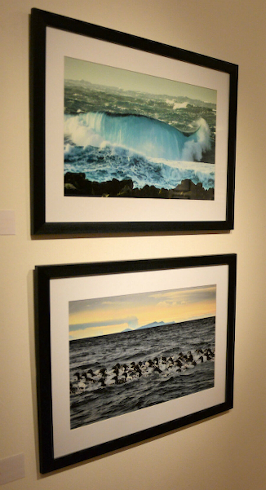 The photographs by Kevin Ritch include these, featuring an enormous wave and a stunning seascape looking towards Foula.