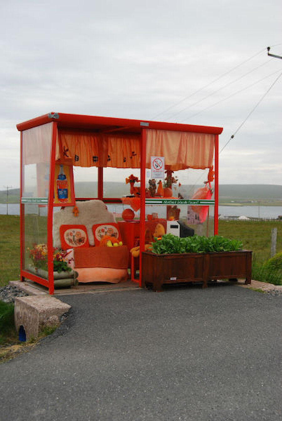 The Unst Bus Shelter looks equipped for quite a long stay (Courtesy Alastair Hamilton)