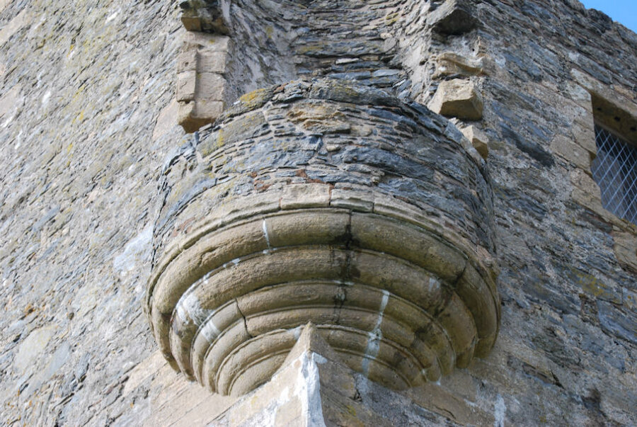 Fine craftsmanship: some of the corbelling on Scalloway Castle (Courtesy Alastair Hamilton)