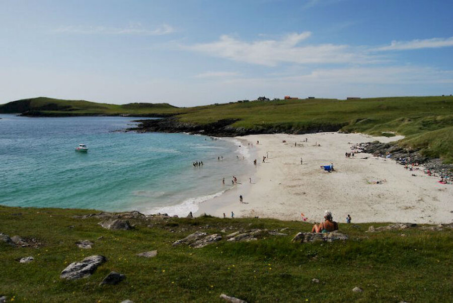 Meal beach on West Burra is popular on fine days. (Courtesy Alastair Hamilton)