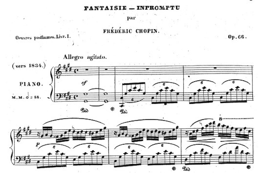 The opening bars of Chopin's Fantaisie Impromptu